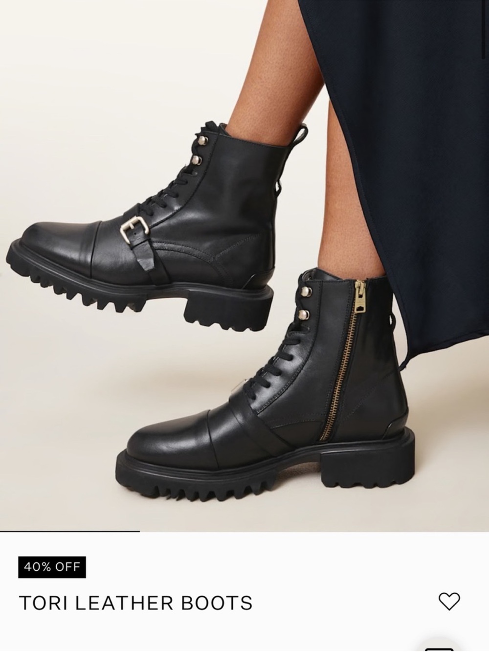 ALLSAINTS Tori Leather Boot Size 38 - Picture 3 of 11